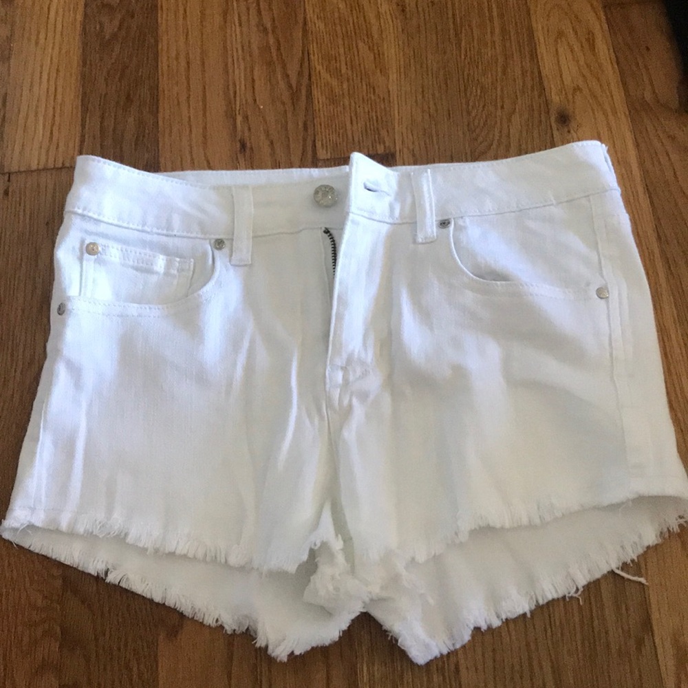 White denim shorts
